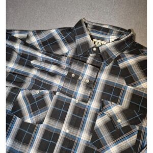 ELY Cattleman Western Long Sleeve Pearl Snap Button Mul5i Color Plaid - XL